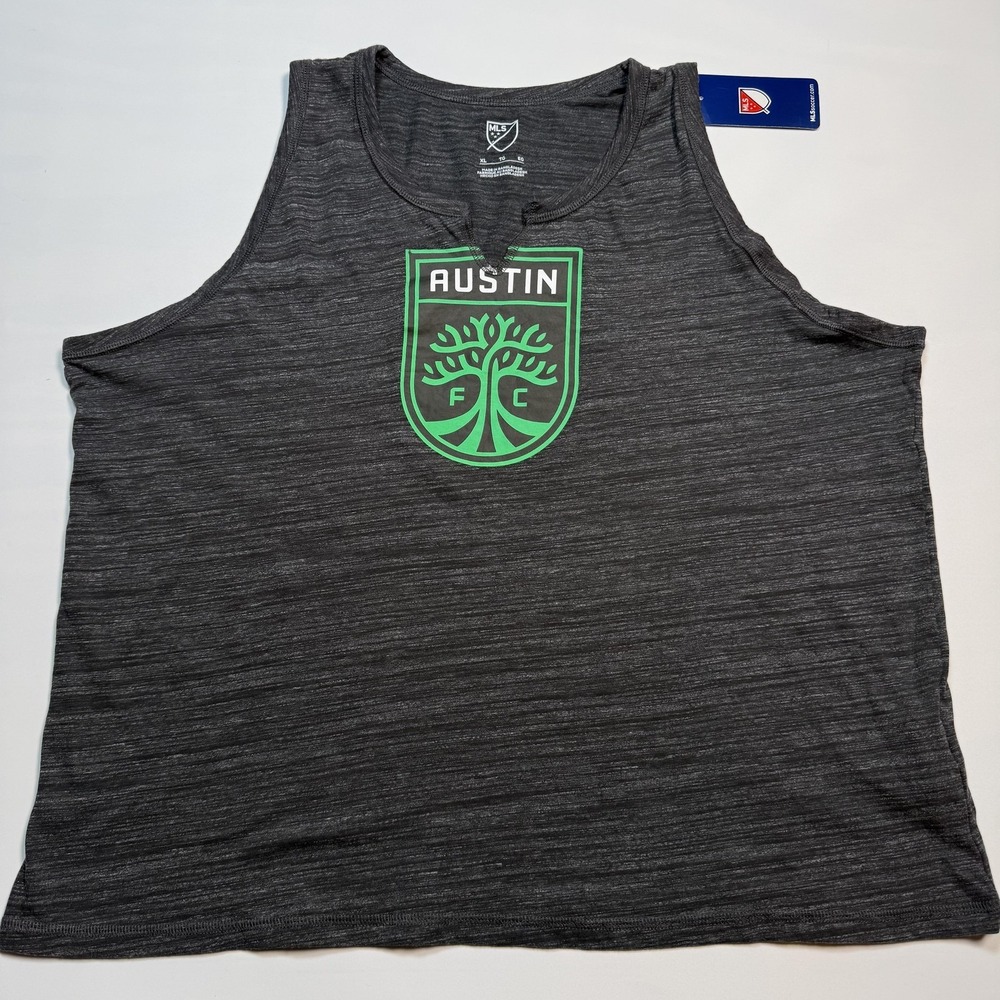 Austin FC Shirt Womens XL Gray MLS Soccer Sleeveless Tank Top‎ Logo Graphic